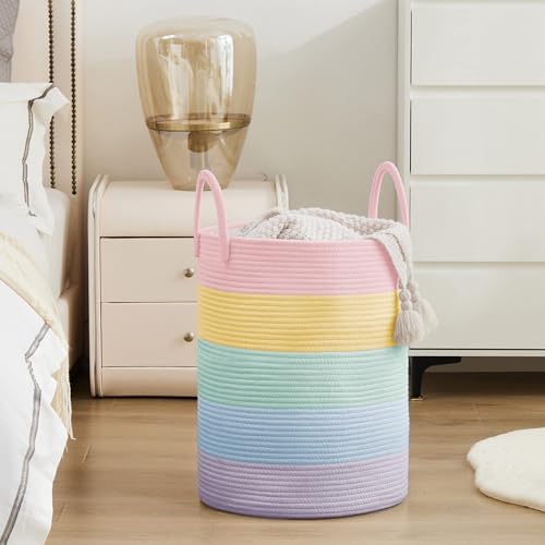 YOUDENOVA Cotton Rope Laundry Hamper Basket, 58L Blanket Basket - Image 5
