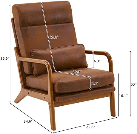 Karl home Accent Chair High Back Mid-Century Modern - Image 2