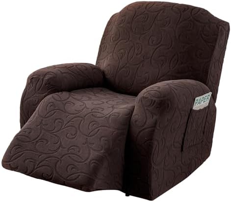 4 Pieces Recliner Cover Stretch Sofa Slipcover, Sofa Couch Cover by YUEANG