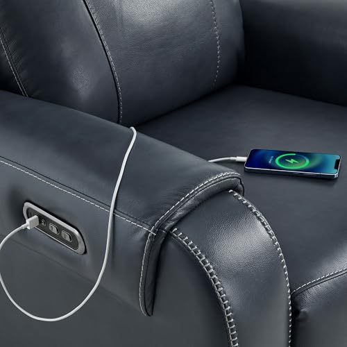 CHITA Genuine Leather Power Recliner Sofa, Loveseat Reclining Sofa - Image 6