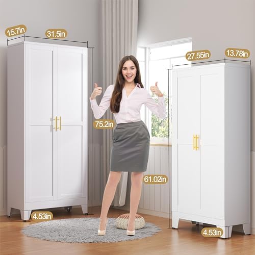 GAIOUS 75.2" Tall Pantry Cabinet, Kitchen Pantry Storage Cabinet - Image 2