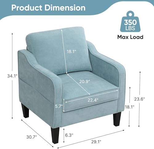 Accent Chairs Set of 2, Upholstered Living Room Chairs - Image 2