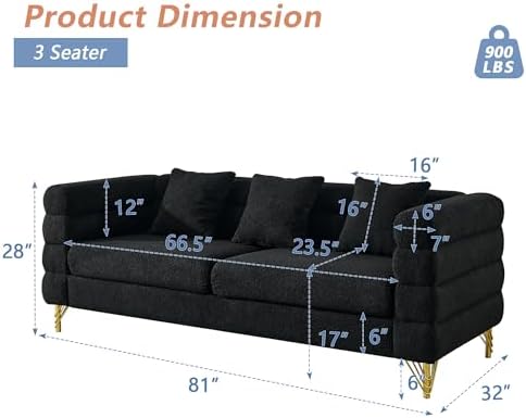 mikibama Modern Teddy Sectional Sofa, 81 Inch Oversized Sofa Couch, Luxury 3 - Image 2