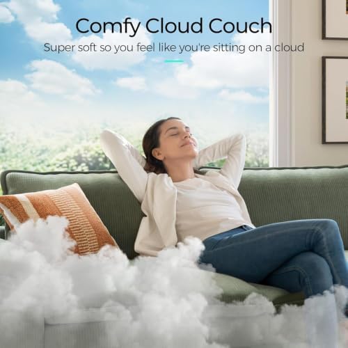 LINSY HOME 90" Modular Cloud Love Seat Sofa, Corduroy Soft Sectional Couch - Image 5