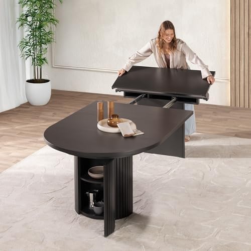 Transformer Table Solid Wood Extendable Round Dining Table Set by TransformerTable