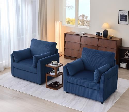 Mofolit 38“ Modern Corduroy Accent Chair - Image 4