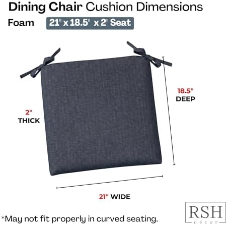 RSH DECOR Sunbrella Foam Chair Cushions Set of 2 | 21x18.5x2 | All-Weather - Image 3