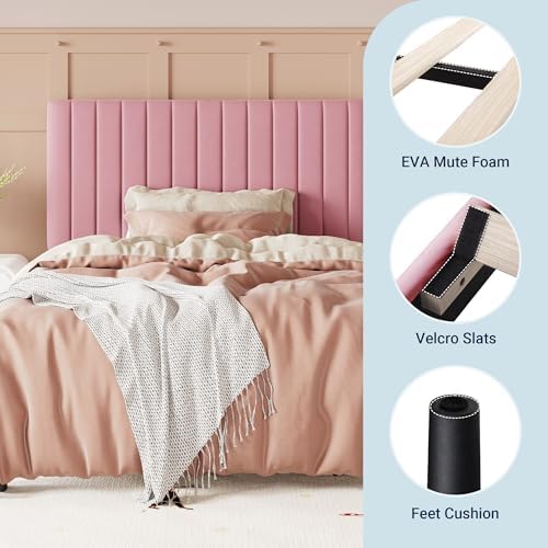 Allewie Twin Bed Frame, Velvet Upholstered Platform Bed - Image 7