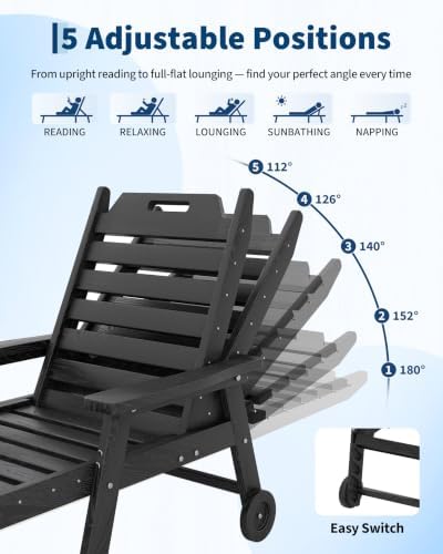 2 Pack HDPE Lounge Chair Outdoor - Image 3