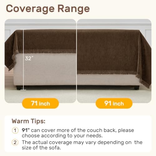 2 Pieces Sectional Couch Covers L Shaped Cover XL Coffee - Image 5