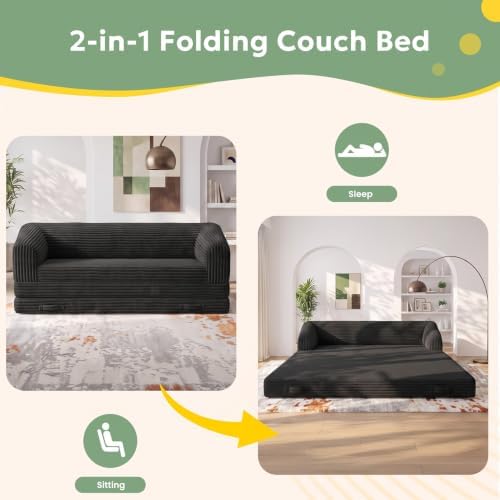 Convertible Sofa Bed, 3 Seat Boneless Couch Bed - Image 6