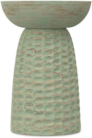 SIMPLIHOME Boyd 13" Wide Solid Wood Round End Table in Green Wash - Image 5