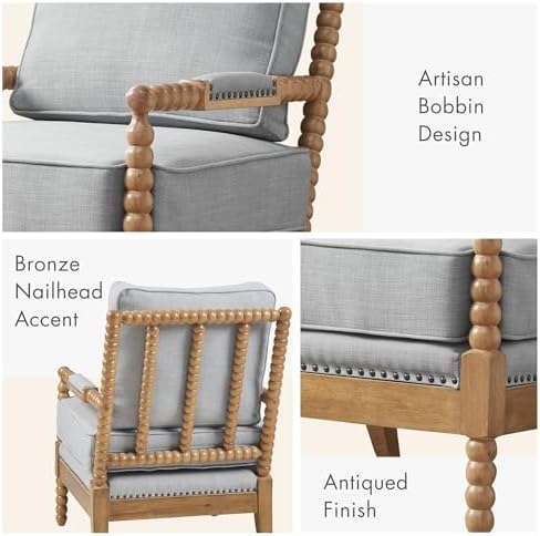 Madison Park Donohue Midcentury Modern Accent Chairs Padded Solid Wood Armrest - Image 5