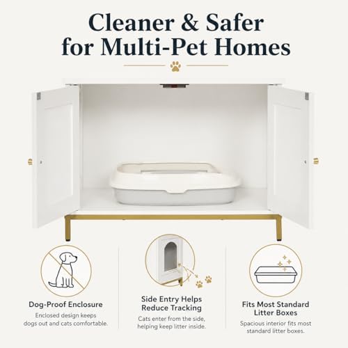 Homhedy 28.3" L Cat Litter Box Enclosure - Image 3