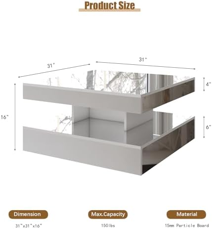 HedoAjim LED Coffee Table with Lights - Image 2