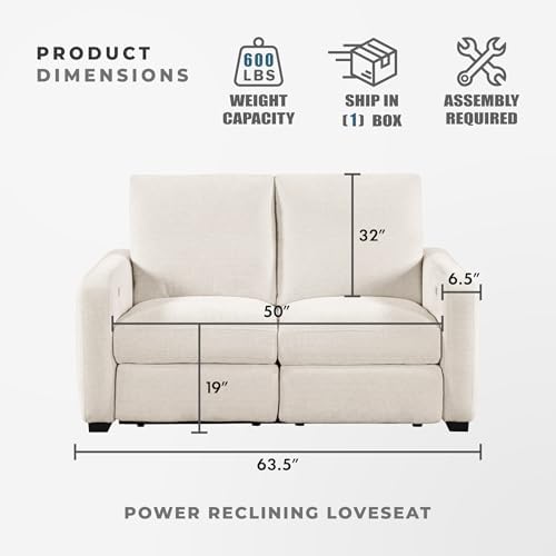Lexicon Modern Power Double Recliner Loveseat - Image 2