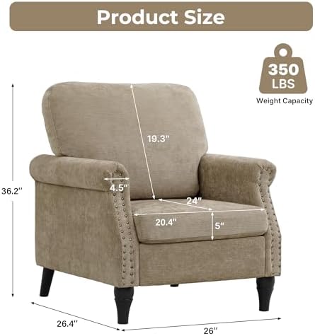 Accent Chair for Living Room, Modern Mid Century Reading Chair Armchair High - Image 2