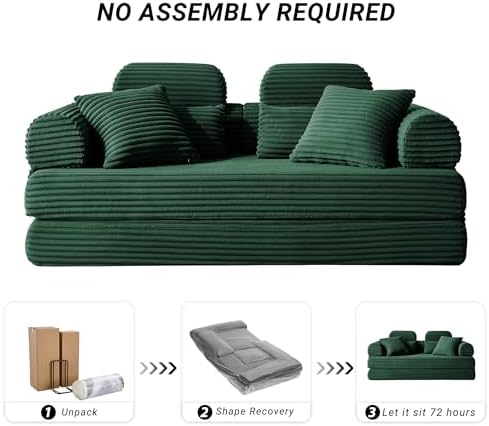 78.8" Futon Sofa Bed with High Back, Boneless Couches - Image 6