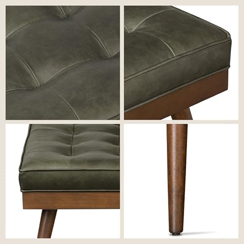 POLY & BARK 55" Tufted Leather Bed Bench - Image 6