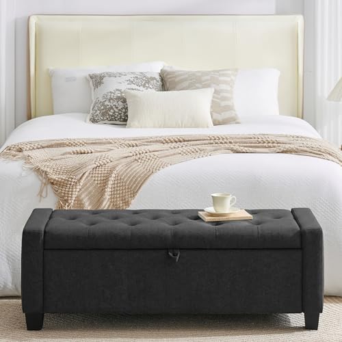 Huatean Home 43" Ottoman with Storage, Dark Gray Storage Ottoman Bench - Image 6