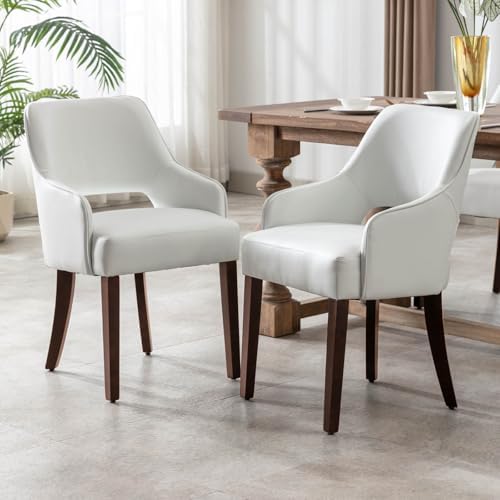 Faux Leather Upholstered Dining Chairs Set of 4 - Image 4
