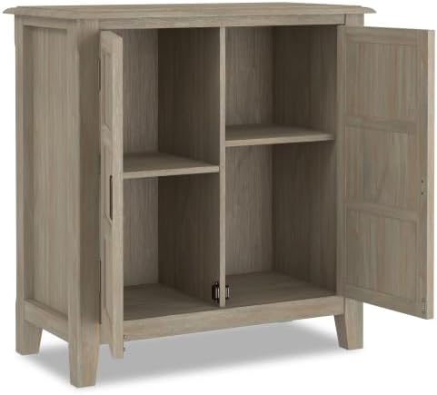 SIMPLIHOME Burlington 30" Wide Solid Wood Cabinet in Distressed Grey - Image 5
