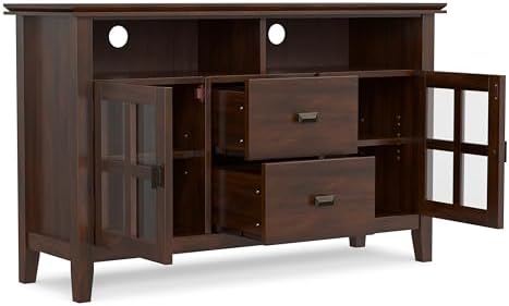 SIMPLIHOME Artisan 48" Wide Solid Wood TV Stand in Russet Brown - Image 4