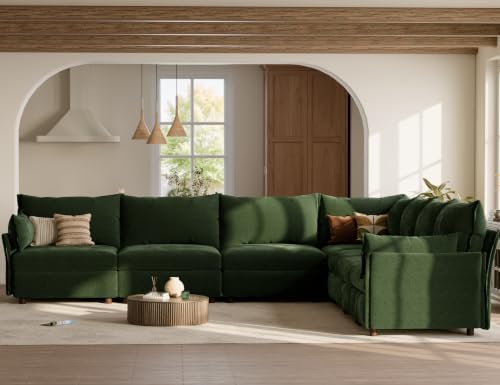 ABCASA 135.5" Oversized Modular Sectional Sofa, L Shaped Convertible Couch - Image 3