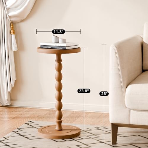 Small Round Side Table, Rubberwood‌ Drink Table - Image 3