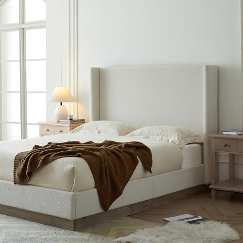 King Boucle Bed Frame with 51.1" Tall Headboard - Image 7