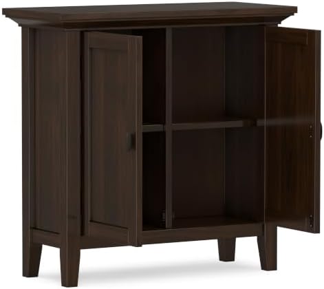 SIMPLIHOME Redmond 32" Wide Solid Wood Cabinet in Brunette Brown - Image 5