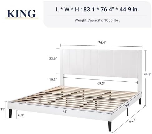 Allewie King Bed Frame/Velvet Upholstered Bed Frame - Image 2