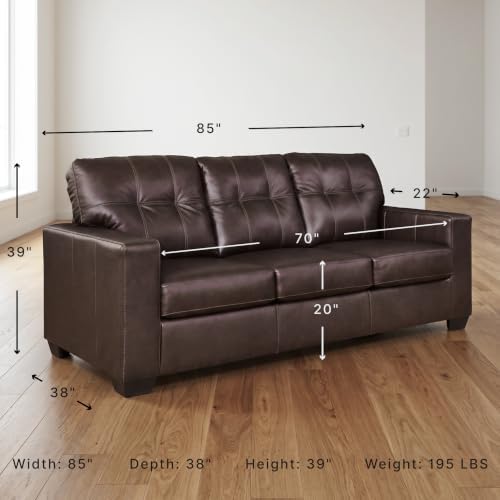 Signature Design by Ashley Queen Pull Out Couch, Leather & Faux Leather - Image 3