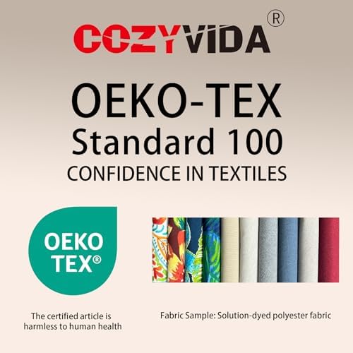COZYVIDA Patio Seat Cushions, Natural Linen - Image 5