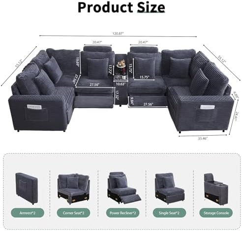 RARZOE Oversized Modular Sectional Sofa, 6-Seater U-Shaped - Image 2