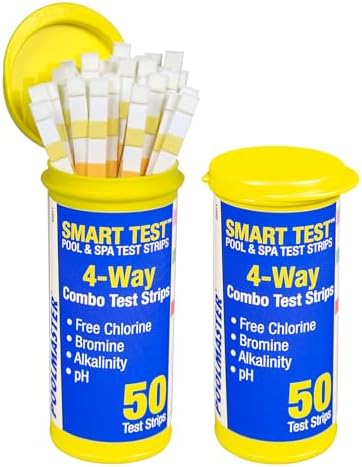 Poolmaster 4-Way Swimming Pool & Spa Test Strips, Easy-to-Read Results by Poolmaster