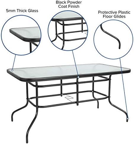 Flash Furniture 31.5x55 in Tempered Glass Table, - Image 4