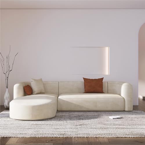 Acanva Mellow Modern Tight Curved Back Velvet Sofa by acanva