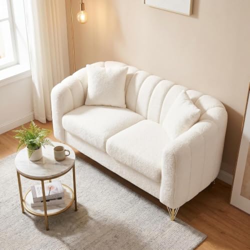 61.5" Oversized Modern Loveseat Sofa, Teddy Tufted Couch - Image 5