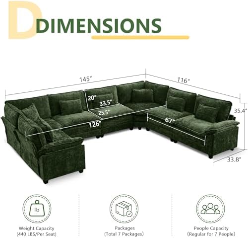 Oversized Modular Sectional Sofa Set, Convertible Deep Seat Cloud Couch - Image 2