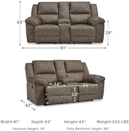 Signature Design by Ashley Wall Hugger Reclining Loveseat - Image 3