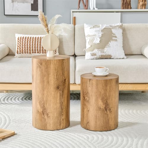 End Table Set of 2, Modern Round Side Table Sofa Couch Tables, Living Room - Image 3