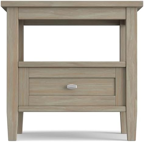 SIMPLIHOME Warm Shaker 20" Wide Solid Wood End Table in Distressed Grey - Image 5
