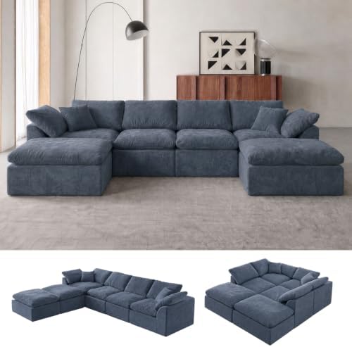 138" Boneless Cloud Couch Sectional by YEFLIXVRAU-HomeComfort
