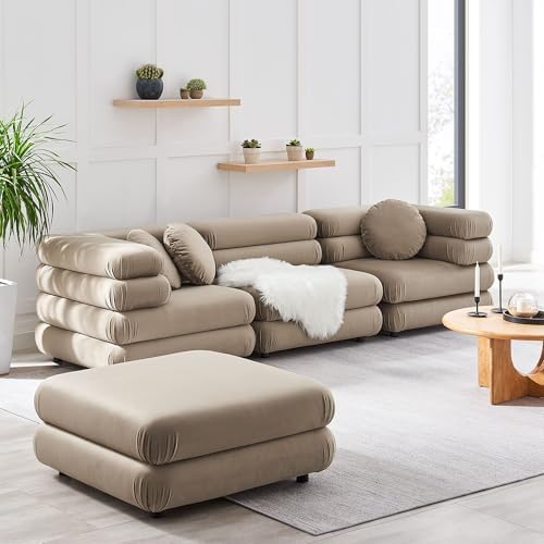 Modway Jubilee Performance Velvet 4 Piece Sectional Sofa - Image 2