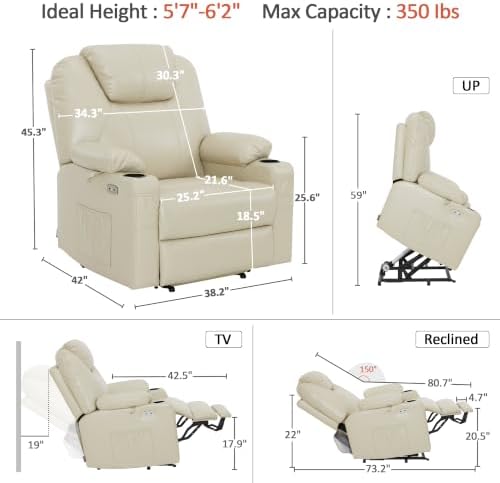 MCombo Oversized Power Lift Recliner Chair - Image 3