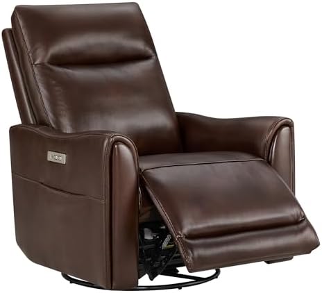 Watson & Whitely Power Recliner Chairs, Genuine Leather Dark Brown - Image 3
