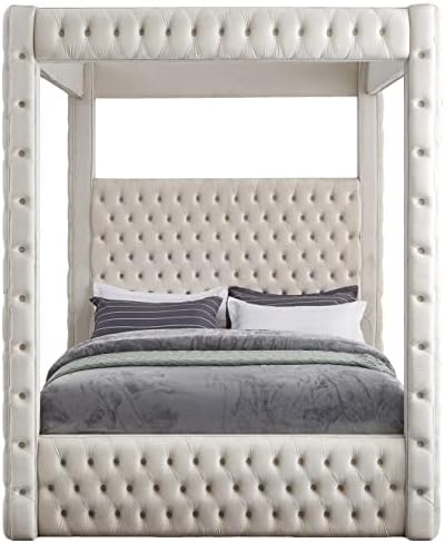 Meridian Furniture RoyalCream-Q Royal Collection Modern | Contemporary Velvet - Image 4