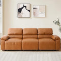 95" 3‑Seater PU Leather Modular Sectional Sofa, Mid‑Century by Karkanic