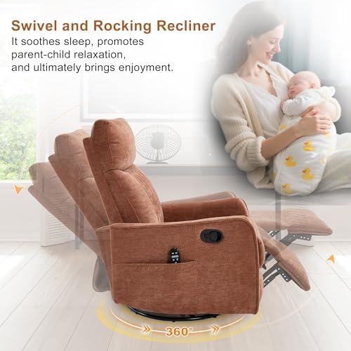 Manual Swivel Rocker Recliner Chair - Image 4